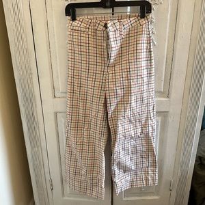 Madewell Rainbow Plaid Wide Leg Pants Size 24